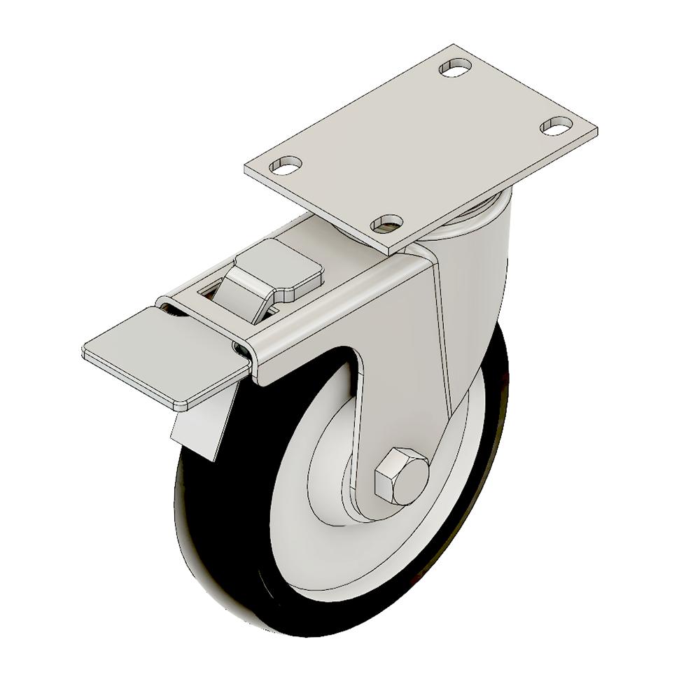 31-SPD5-1 MODULAR SOLUTIONS ALUMINUM CASTER<br>5" SWIVEL TOP PLATE W/LOCK